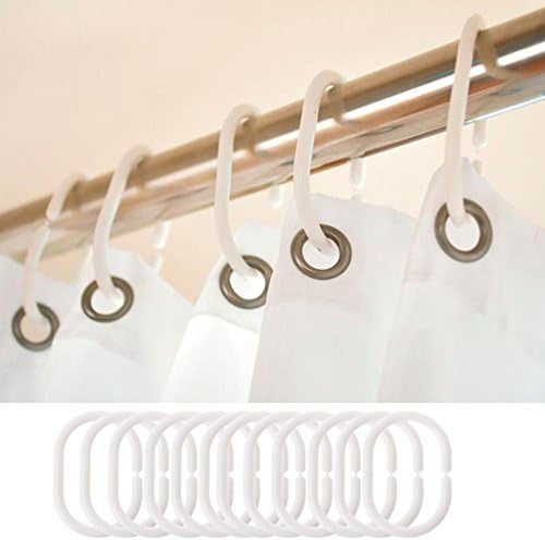 12-Piece bendable shower curtain rings for small spaces