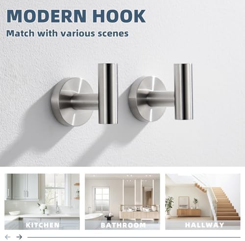 Sturdy 304 STEEL towel hook pair