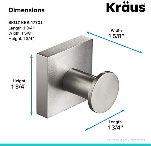 Kraus Ventus Bathroom Robe Towel Hook Brushed Nickel Finish