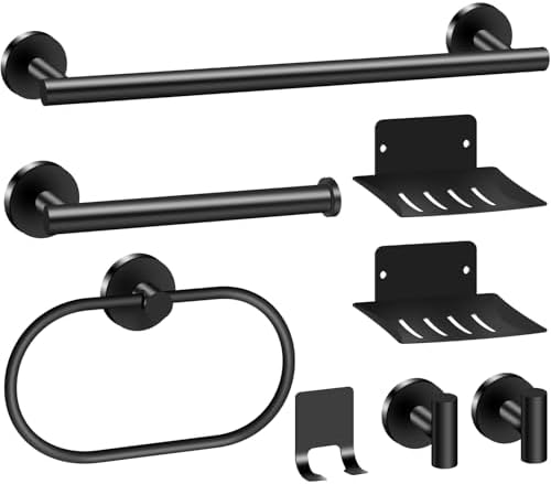 Stylish 8-Piece Bathroom Hardware Set for Easy Storage Organization