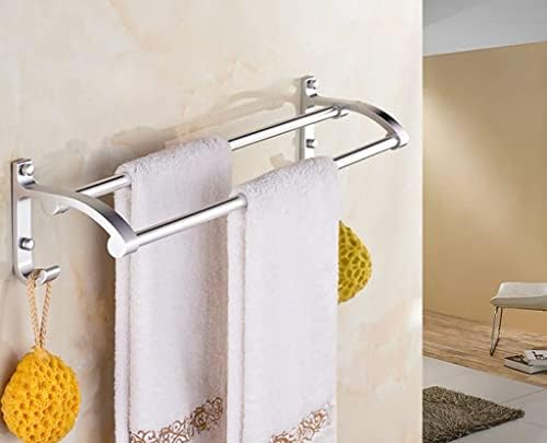 Double Towel Rail Space Aluminum Towel Rack with 236In Dual Hooks
