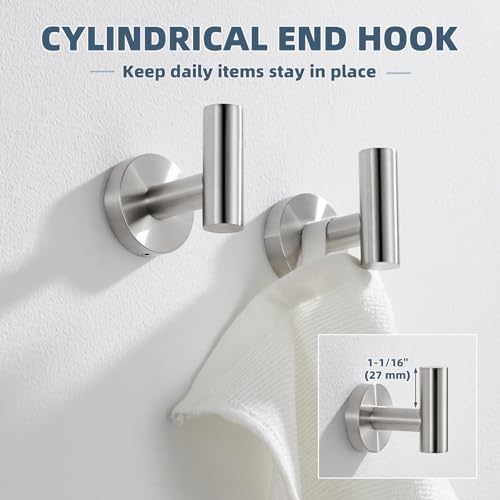 Sturdy 304 STEEL towel hook pair