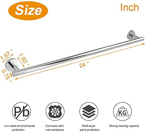 TocTen 24IN Stainless Steel Chrome Towel Bar