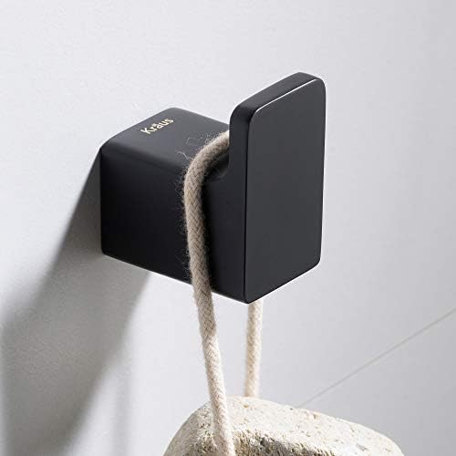 Kraus Stelios Bathroom Robe and Towel Hook Stunning Modern DesignMatte Black Finish