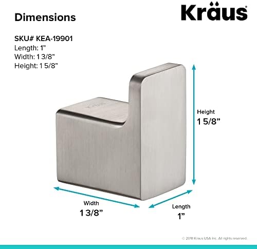 Kraus Stelios Bath Robe Towel Hook Brushed Nickel Finish