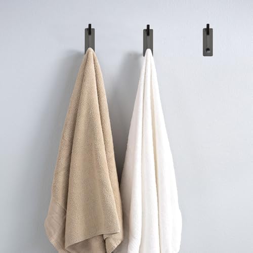 MioSeteoor 8pc Stainless Steel ADhesive Towel Hooks for Bathroom - Durable Silver