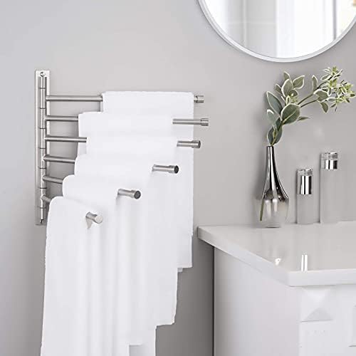 6-Bar Swivel Towel Hanger Rust-Resistant Space-Saving