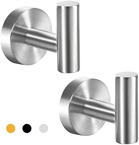 Stainless Steel Towel Hook Modern Wall-Mounted Bathroom Clock Robe Holder