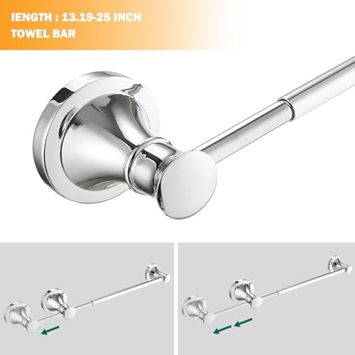 Hoimpro Chrome 4-Piece Bathroom Bath Set Modern Luxury for Your Bathroom