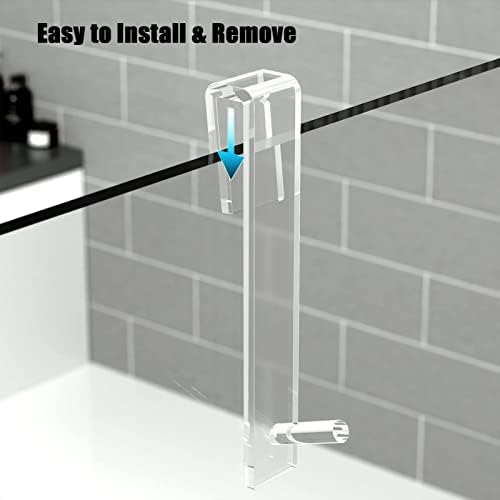 DNCG Clear Glass Door Hooks Extendable Durable Towel Robe Hook