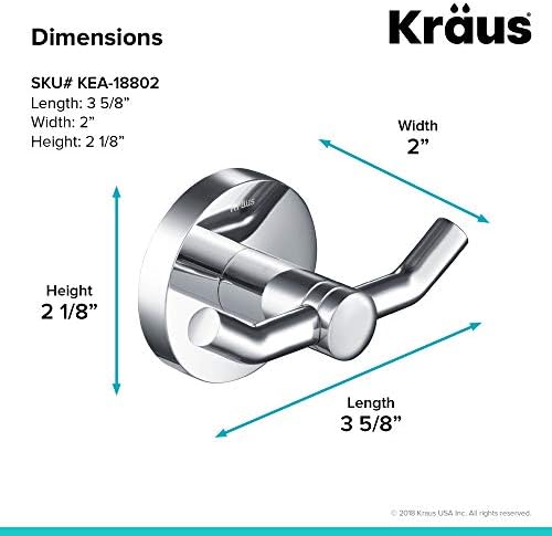 Kraus Elie Bathroom Robe Hook with Towel Chrome