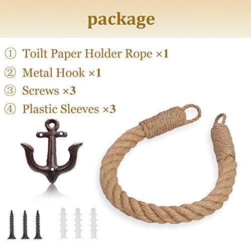 Elegant Rustic Nautical Wall-Mounted Toilet Paper Holder