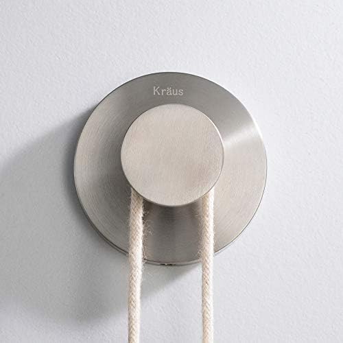 Kraus Elie Bathroom Robe Towel Hook Brushed Nickel Heavy Duty