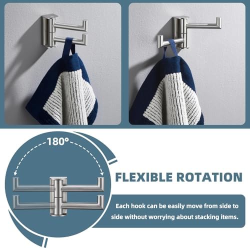 Suyar Stainless Steel Bathroom Towel Coat Hook Space-Saving Efficient Storage