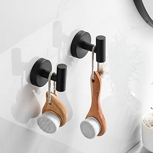 Matte Black Towel Hook Set for Bathroom Robe Kitchen Garage