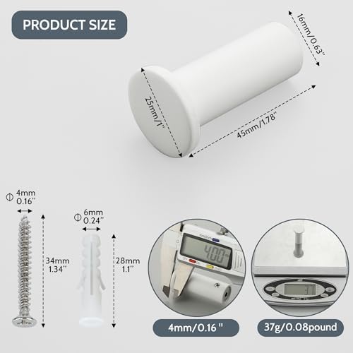 Coat Hooks Wall-Mounted Matte White