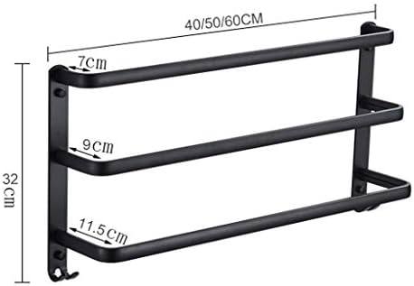 Premium Black Aluminum Towel Rack