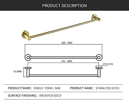 Single-Gold-Brailed Towel Rail