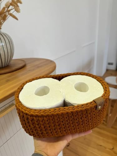 Handmade Woven Toiletry Organizer with Crochet Storage