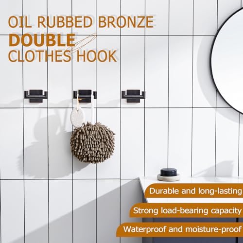 KOKOSIRI Robe Hooks Bathroom Double Towel Coat Hook Set