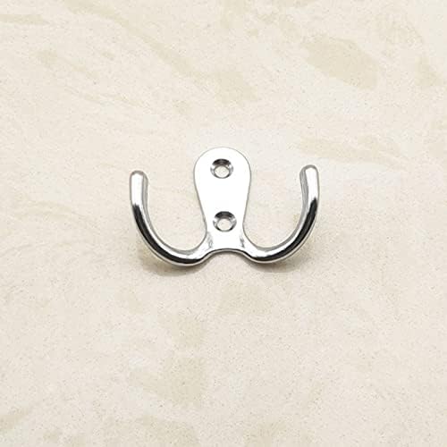 6-Piece Metal Double Prong Robe Hooks