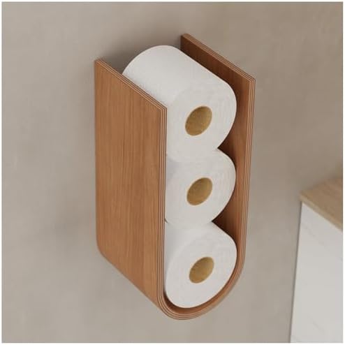 Wood Toilet Paper Holder Wall Mount for Multiple Rolls