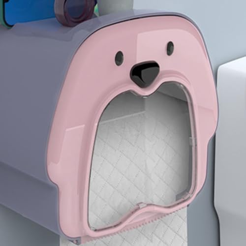 Aonyaybm penguin-shaped covered toilet paper holder Pink