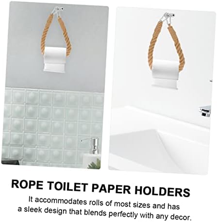 2-Piece Rustic Rope Toilet Holders 40cm Wall Mount