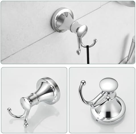 Hoimpro Chrome 4-Piece Bathroom Bath Set Modern Luxury for Your Bathroom