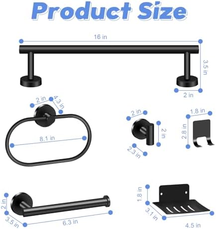 Stylish 8-Piece Bathroom Hardware Set for Easy Storage Organization
