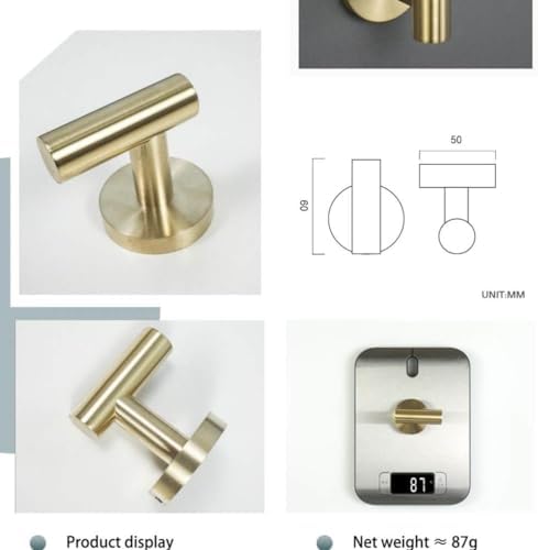 PIZZZENO Brushed Gold Towel bar hook