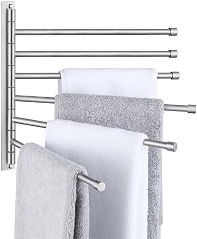 6-Bar Swivel Towel Hanger Rust-Resistant Space-Saving