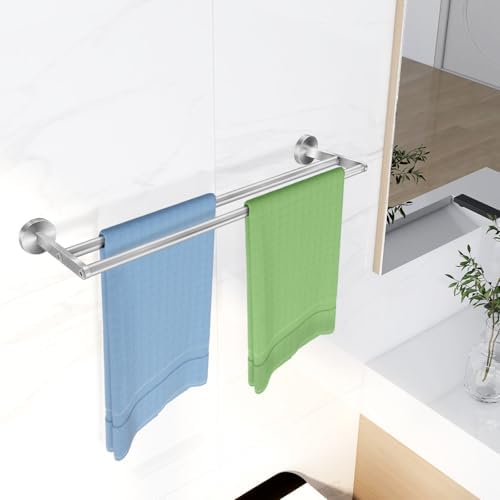 Double Towel Bar 24 Inch Black Stainless Steel Towel Holder