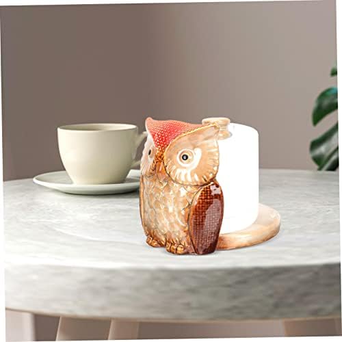 Ceramic Owl Toilet Paper Holder Teal