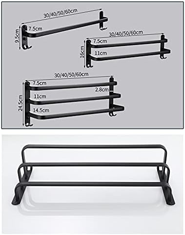 Perfect Choice Black Towel Rail Wall-Mounted Hand Towel Hanger