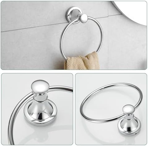 Hoimpro Chrome 4-Piece Bathroom Bath Set Modern Luxury for Your Bathroom