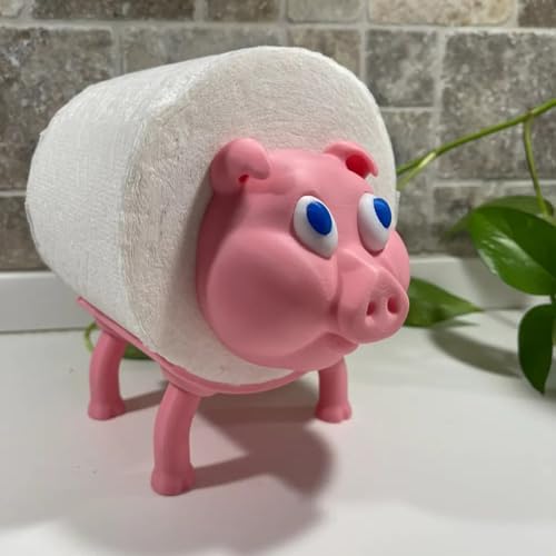 Funny Toilet Paper Roll Holder Pig Desk Organizer