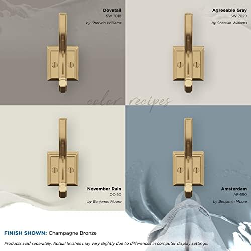 Champagne Bronze Double-Pronged Wall Hook for Coats Backpacks