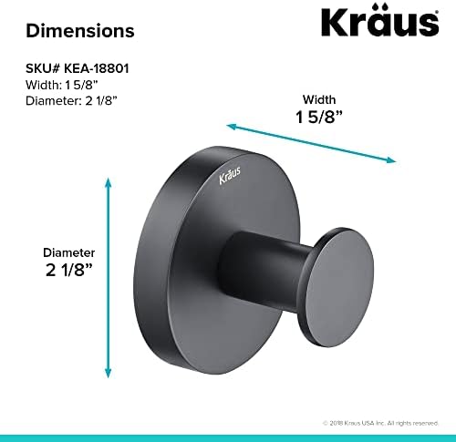 Kraus Elie Bath Robe Hook Matte Black Finish
