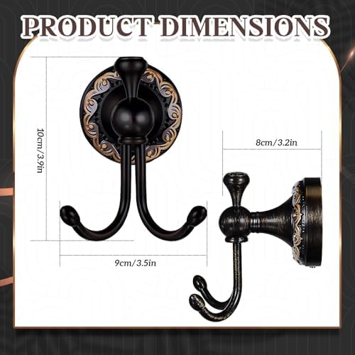 Double Oil-Rubbed Bronze Towel Hook Set