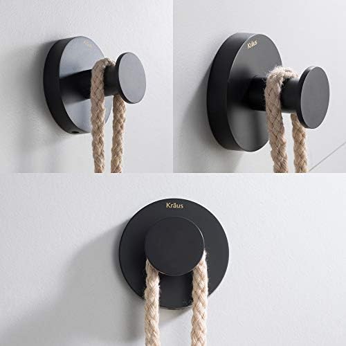 Kraus Elie Bath Robe Hook Matte Black Finish