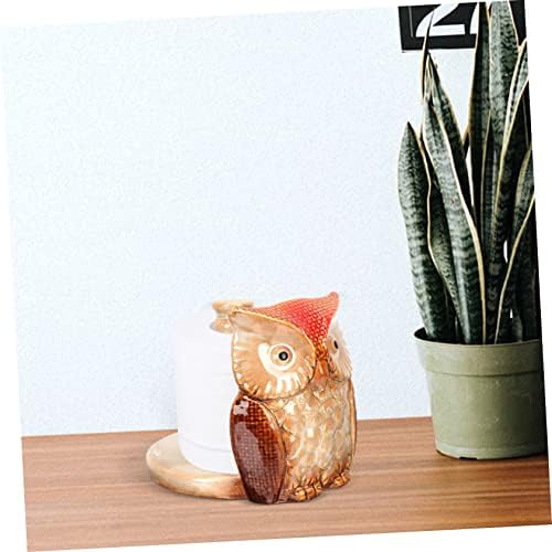 Ceramic Owl Toilet Paper Holder Teal
