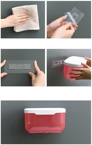 Gsycle Waterproof Wall Toilet Paper Holder with Cover Pink