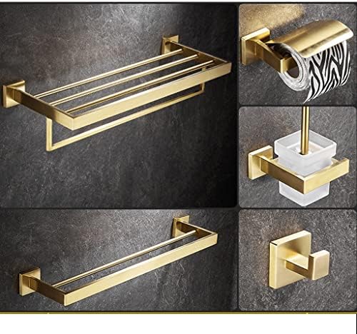 Stainless Steel Brushed Gold Bathroom Towel Bar Rail Rack