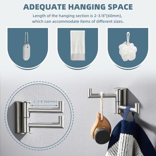 Suyar Stainless Steel Bathroom Towel Coat Hook Space-Saving Efficient Storage