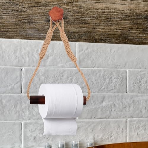 LOGOFUN Bohemian Toilet Roll Holder Rustic Wall Mount for Bathroom Beyond