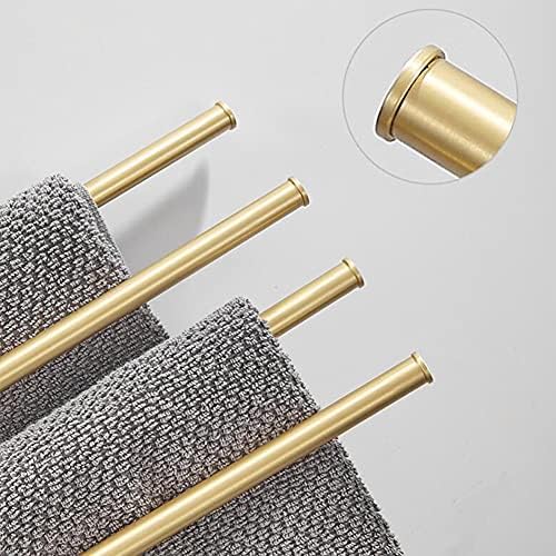 Space-Saving Towel Rail Rack for Bathroom Kitchen Brushed Gold