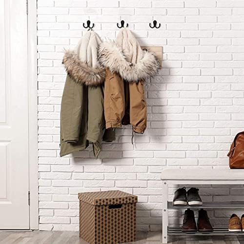 6-Piece Metal Double Prong Robe Hooks