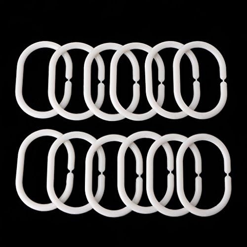 12-Piece bendable shower curtain rings for small spaces