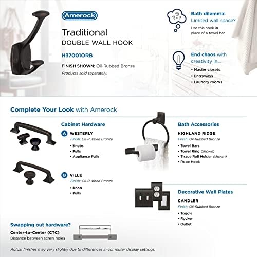 Sturdy Durable Amerock H37001ORB Wall Hook
